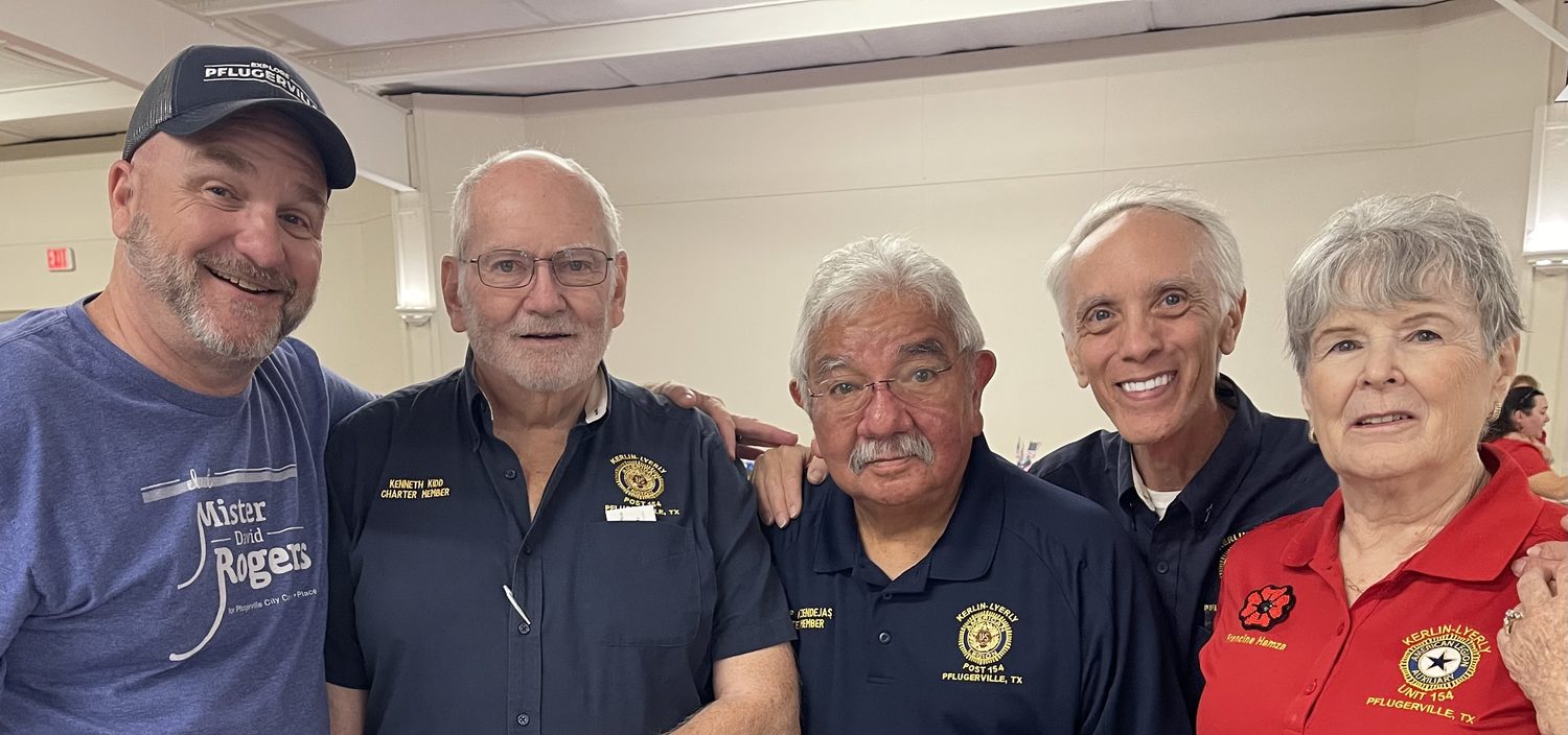 David Rogers with members of the American Legion post in Pflugerville