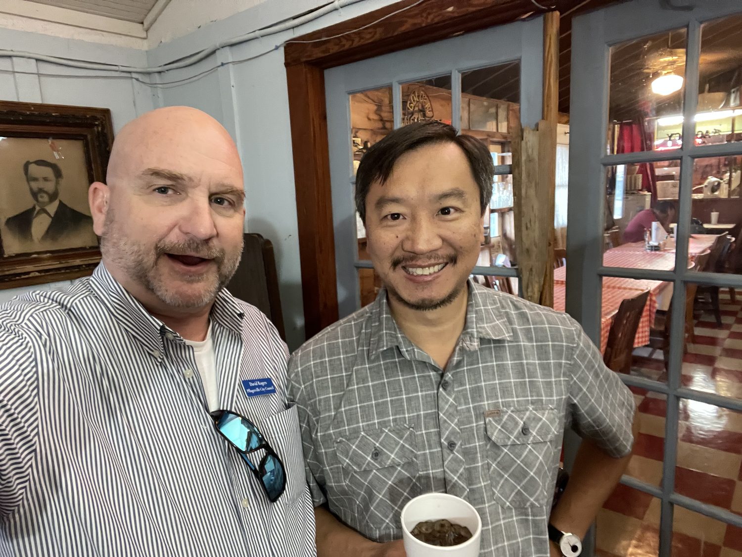 David Rogers with longtime Pflugerville volunteer Anthony Nguyen