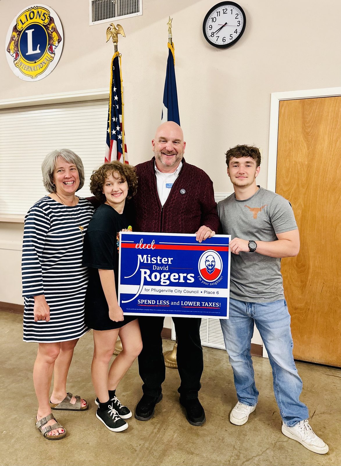 David Rogers and his family filing to run again for Pflugerville City Council